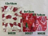 9x12cm Assorted Christmas Theme Silk Pouch